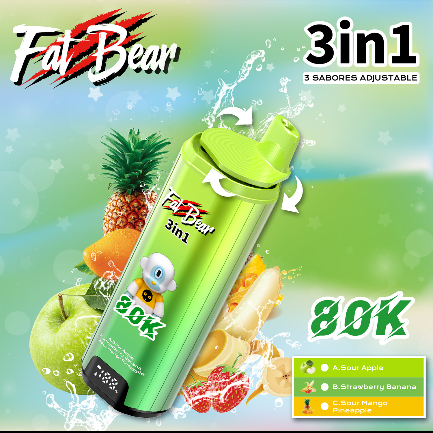 Fat Bear Triple 3 in 1 80000 Puffs Disposable Vape
