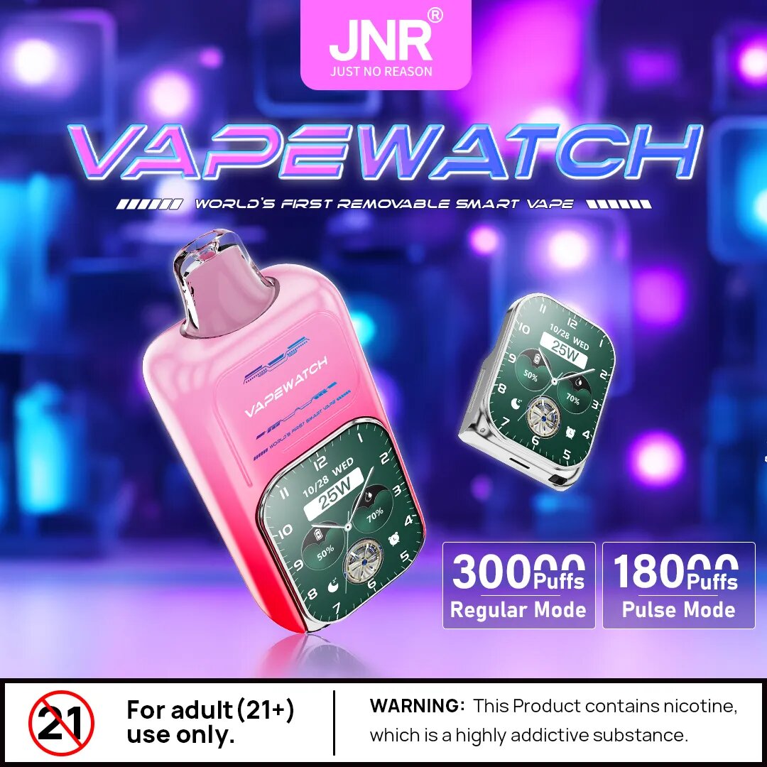 What features make the JNR Vape Watch 30,000 Puffs Original Smart Disposable Vape popular?-kamryvape
