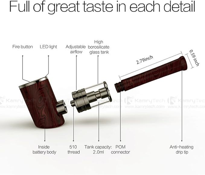 kamry Plus drip tip Wood Color e-cig Pipe (Mouthpiece)