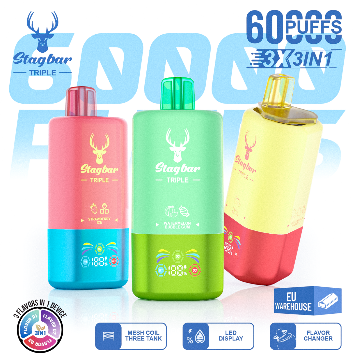 Star Bar Triple 60000 Puffs 3 IN 1 Disposable Vape-kamryvape