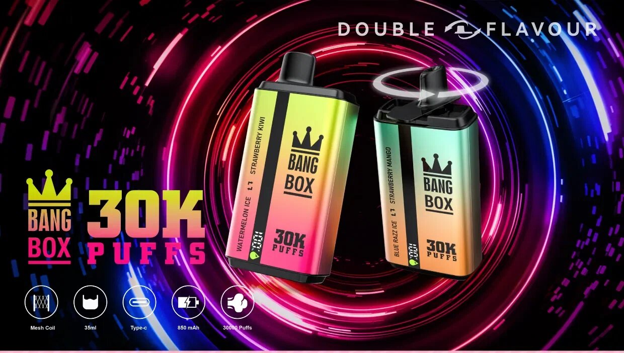 Experience Bang Box 30000 Puffs: Dual Flavor Disposable Vape with screen Smart Display-kamryvape