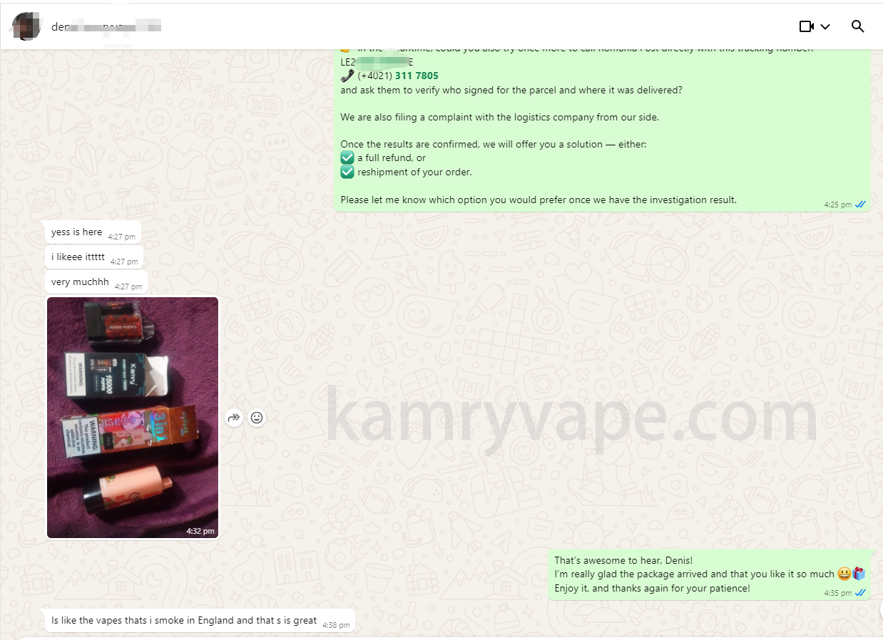 Real WhatsApp Customer Kamryvape Feedback: Building Trust Through Social Proof-kamryvape