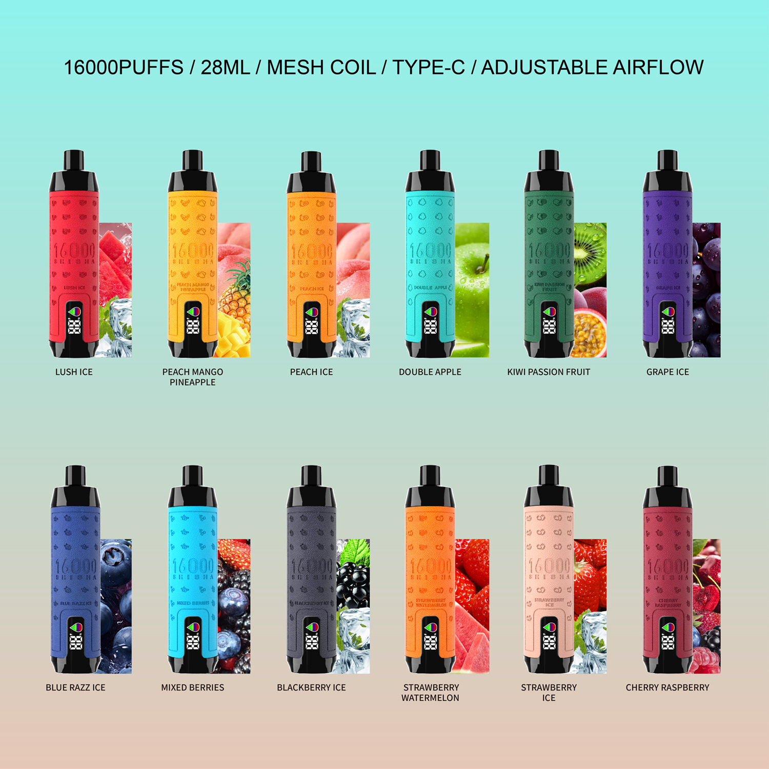 ELF BOX 16000 16K Puffs Shisha Leather Wrapping Disposable Vape-kamryvape