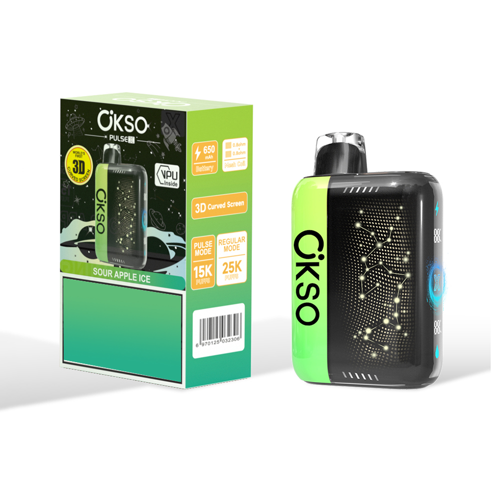 OKSO 25000 25K Puffs PULSE X 3D Curved LED Screen Rechargeable Disposable Vape