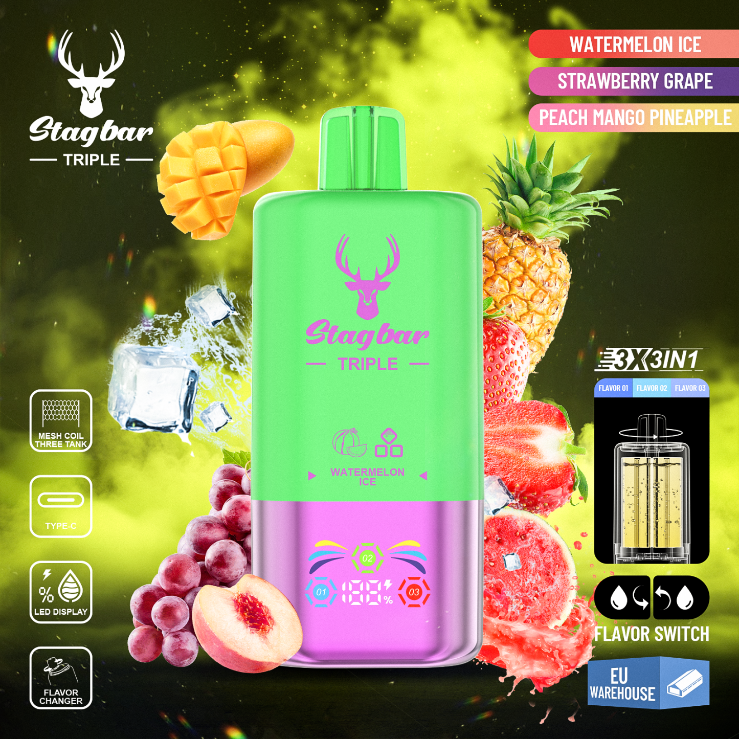 Star Bar Triple 60000 Puffs 3 IN 1 Disposable Vape-kamryvape
