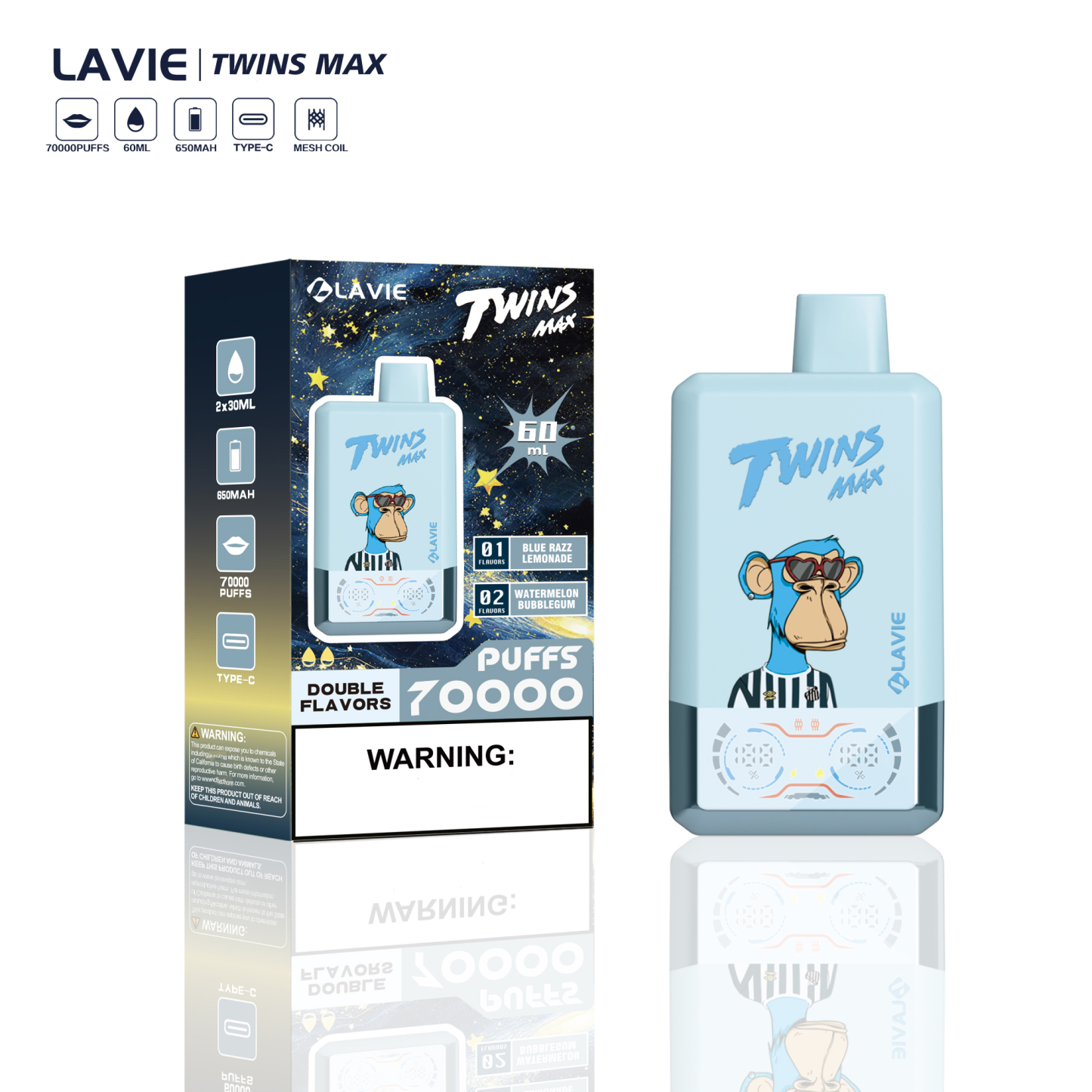 Lavie Twins Max 70000 Puffs Disposable Vape-kamryvape