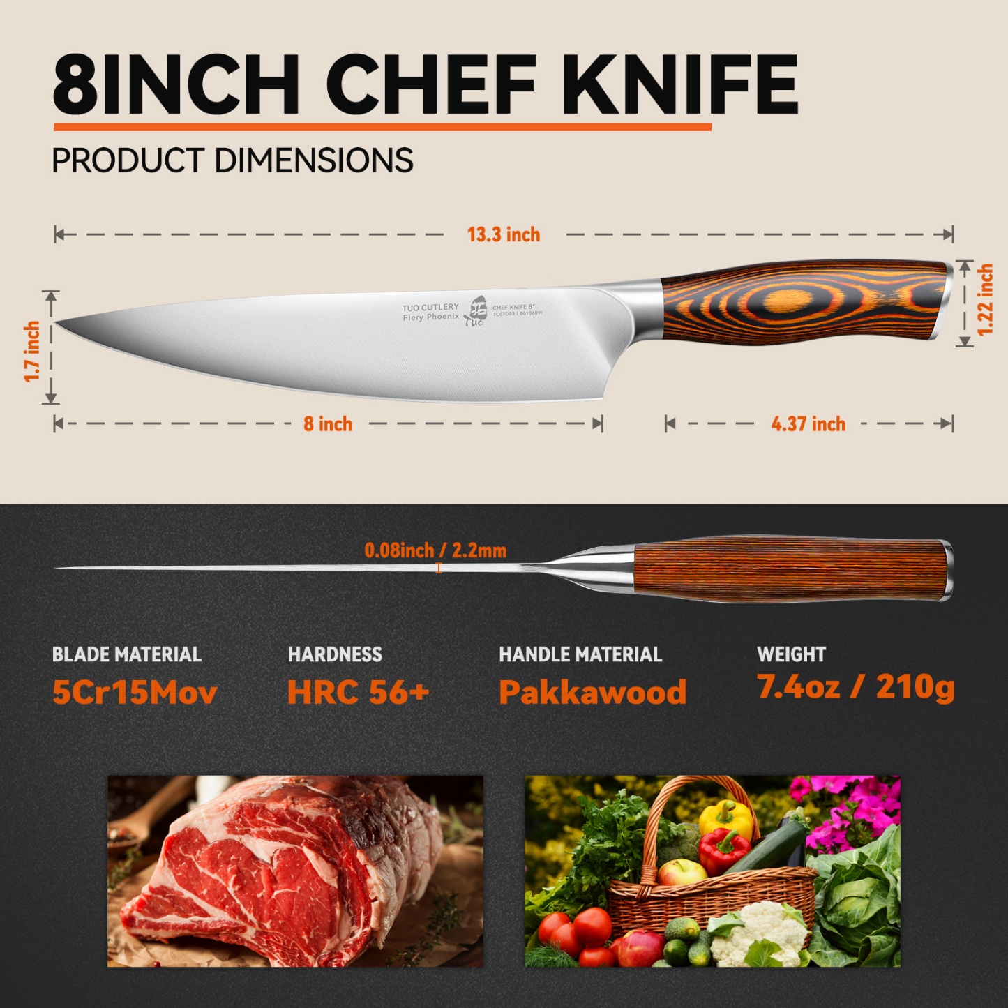 Fiery Phoenix 8" Chef Knife