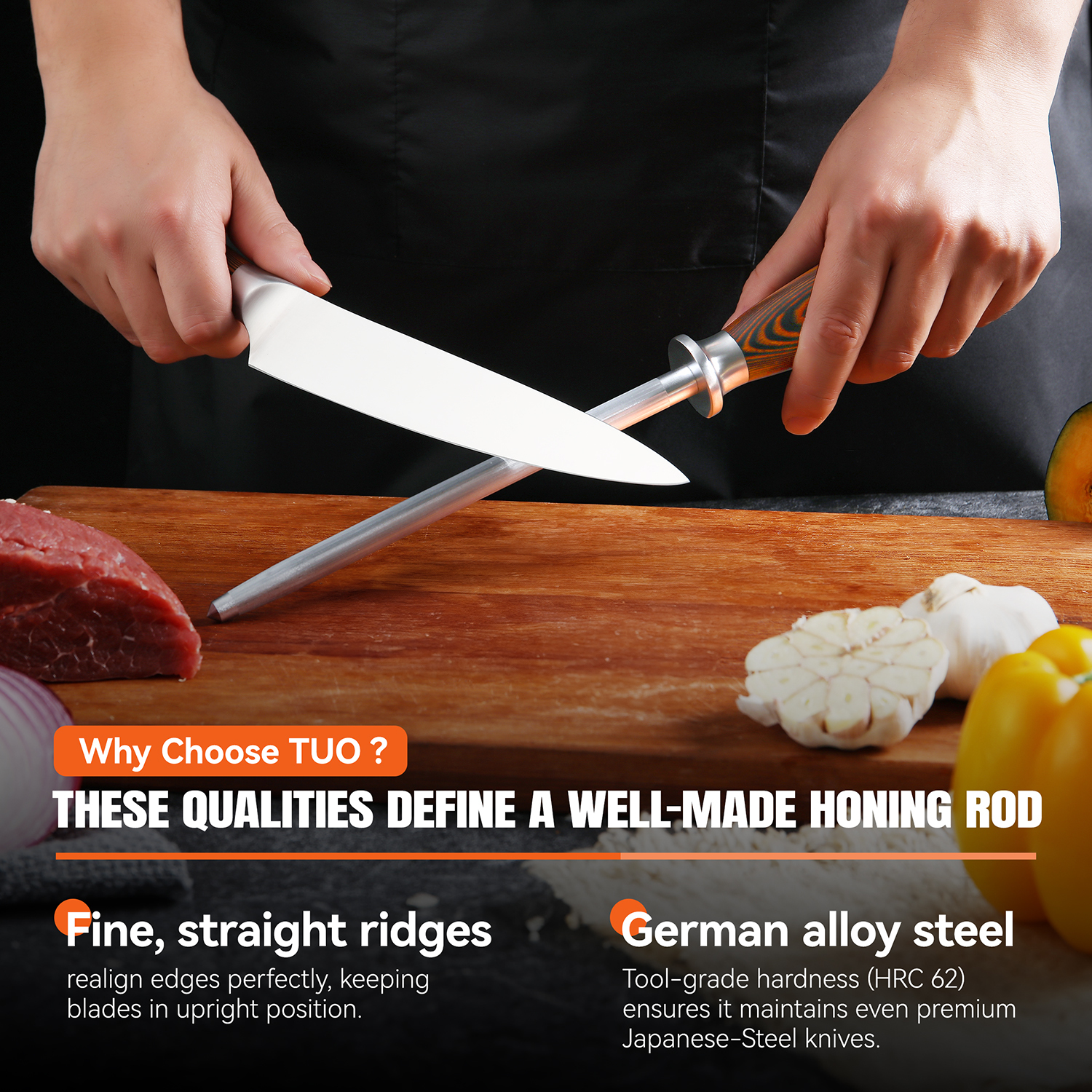 Fiery Phoenix 8" Sharpening Rod