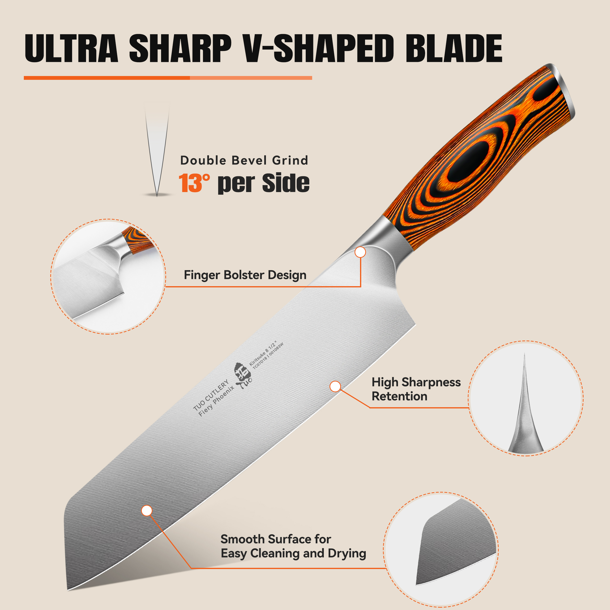 Fiery Phoenix Kiritsuke Knife from TUO – TUO Cutlery