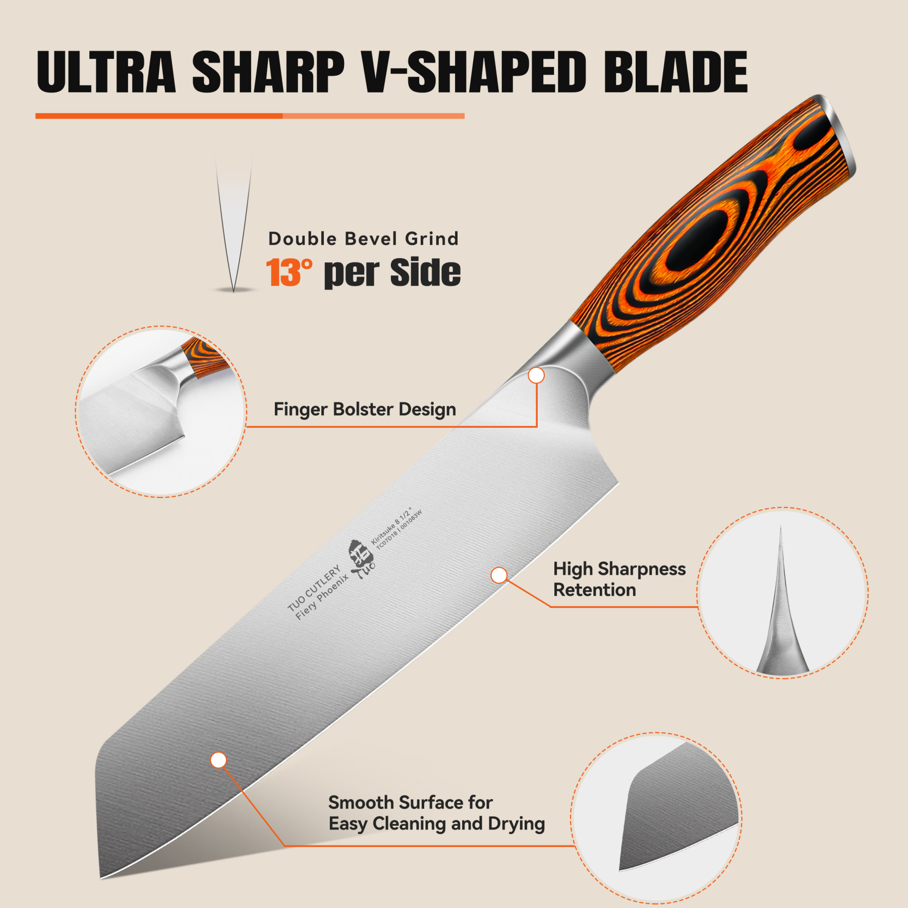 Fiery Phoenix 8.5" Kiritsuke Knife