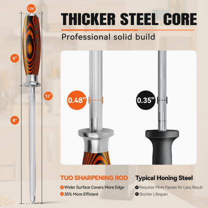 Fiery Phoenix 8" Sharpening Rod