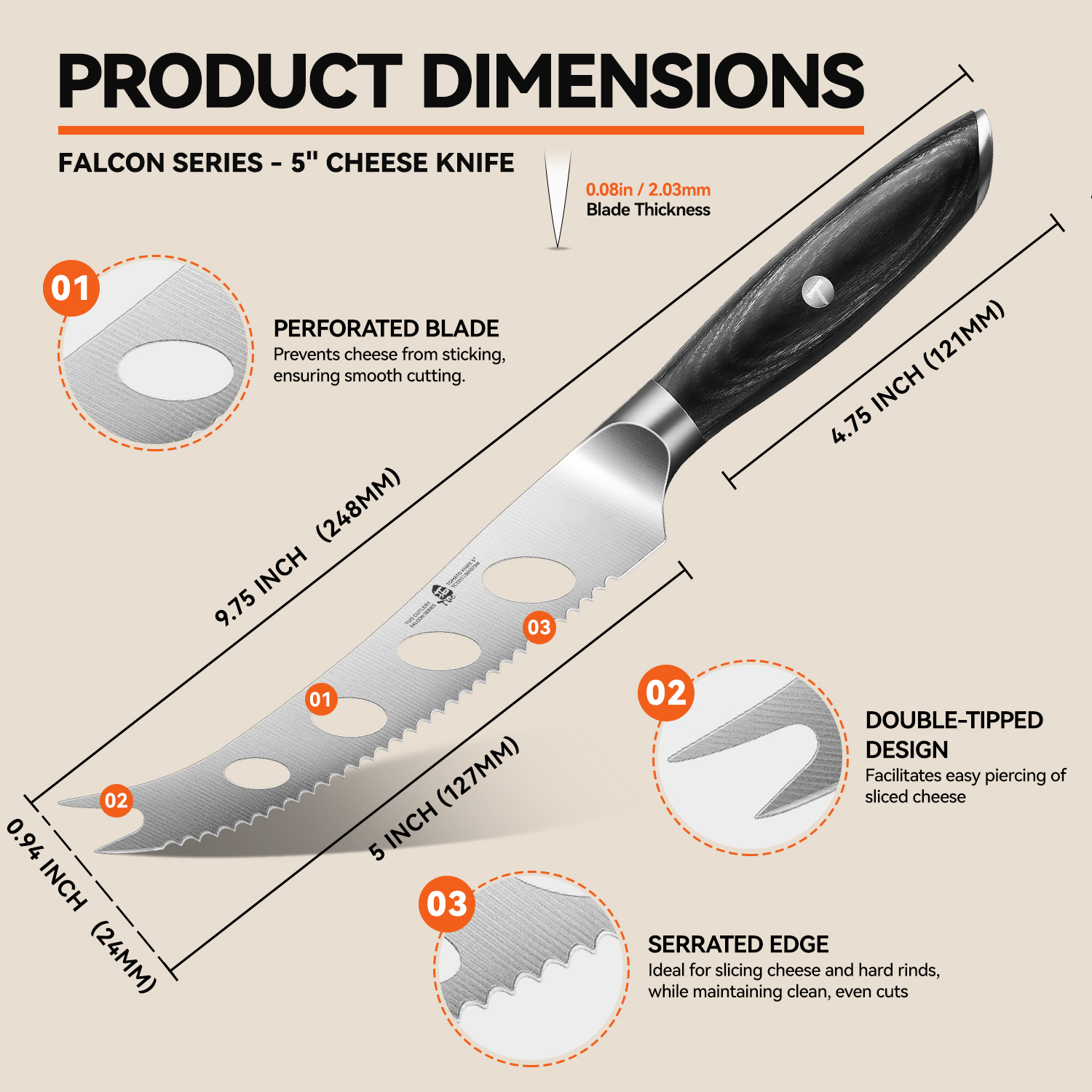 Falcon 5" Cheese Knife