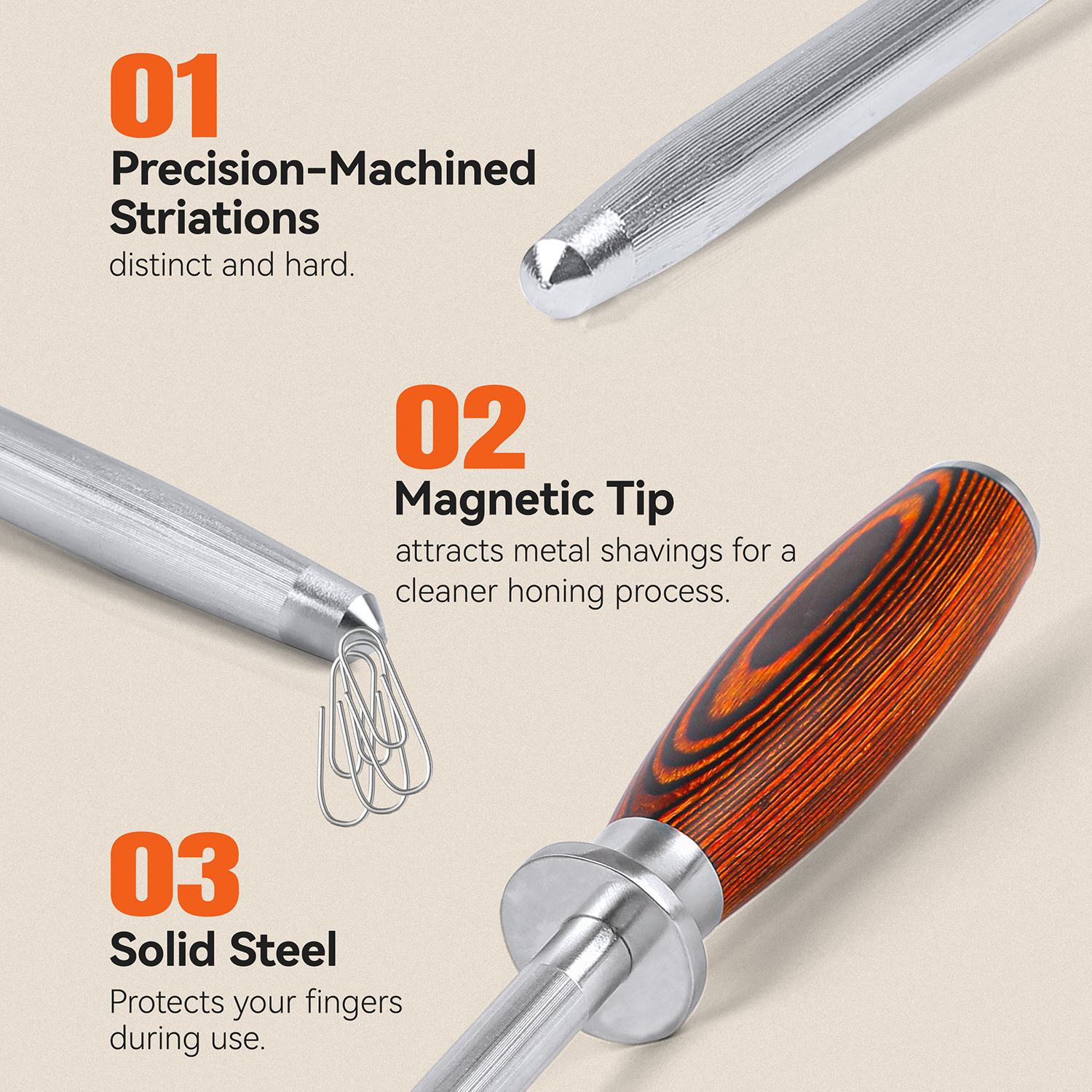 Fiery Phoenix 8" Sharpening Rod