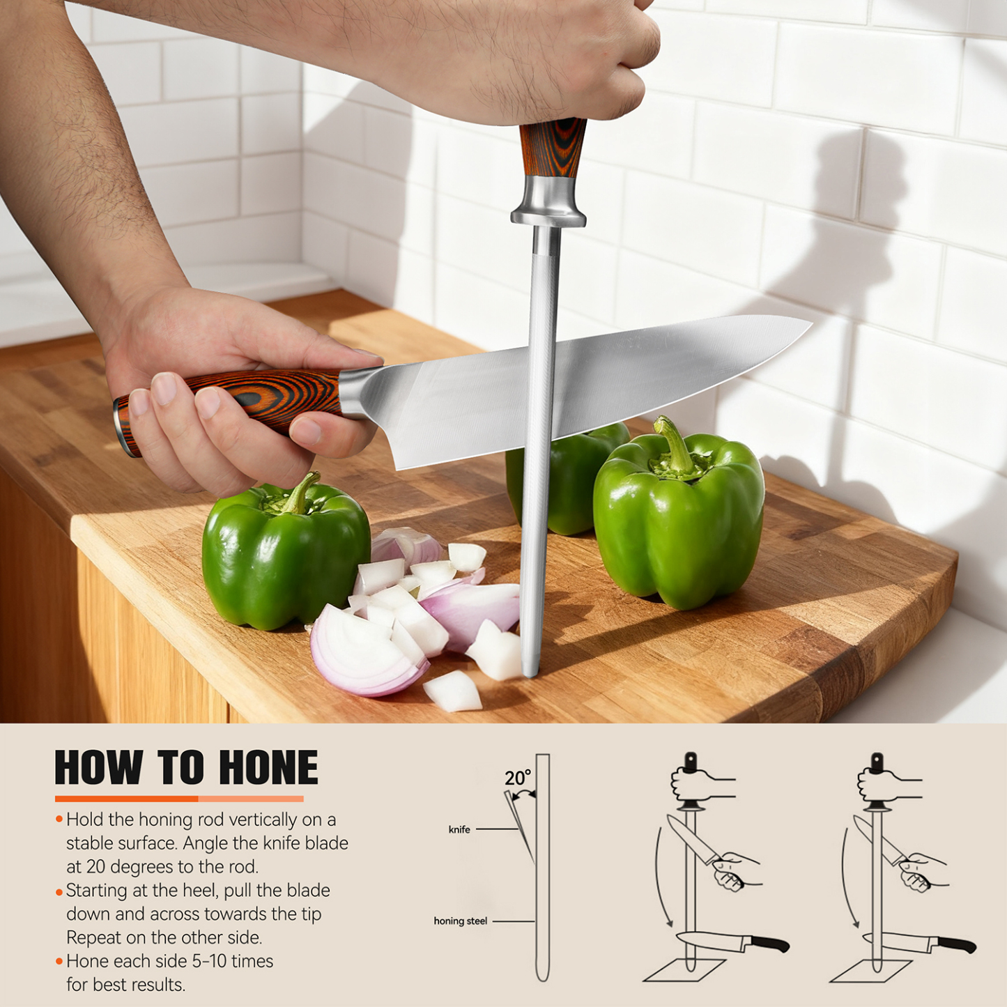 Fiery Phoenix 8" Sharpening Rod