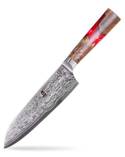 TC2303 TUO 7 inch Professional Janpaness Santoku Knife, 45-layers AUS-10 High Carbon, Gift Box for Family Restaurant, Linglong series-TUO Cutlery