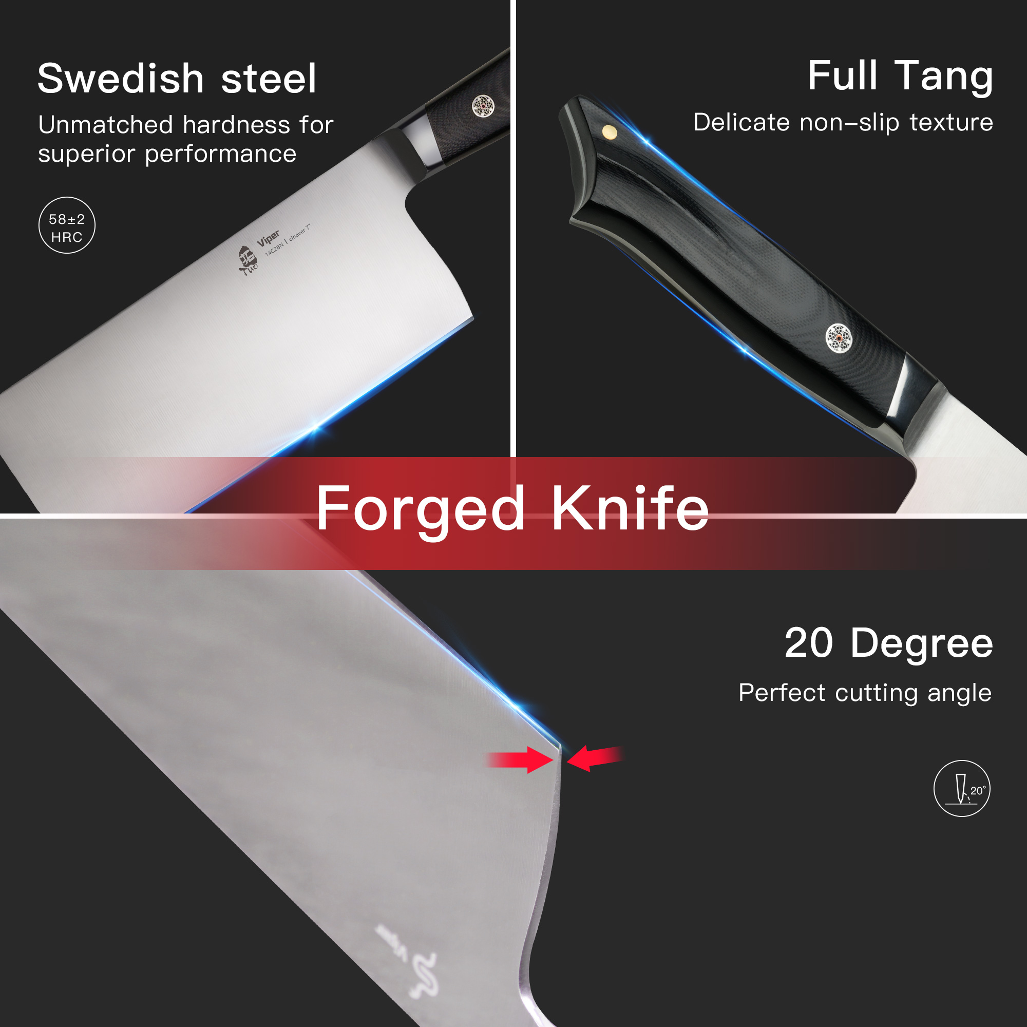 Viper 8" Cleaver Knife