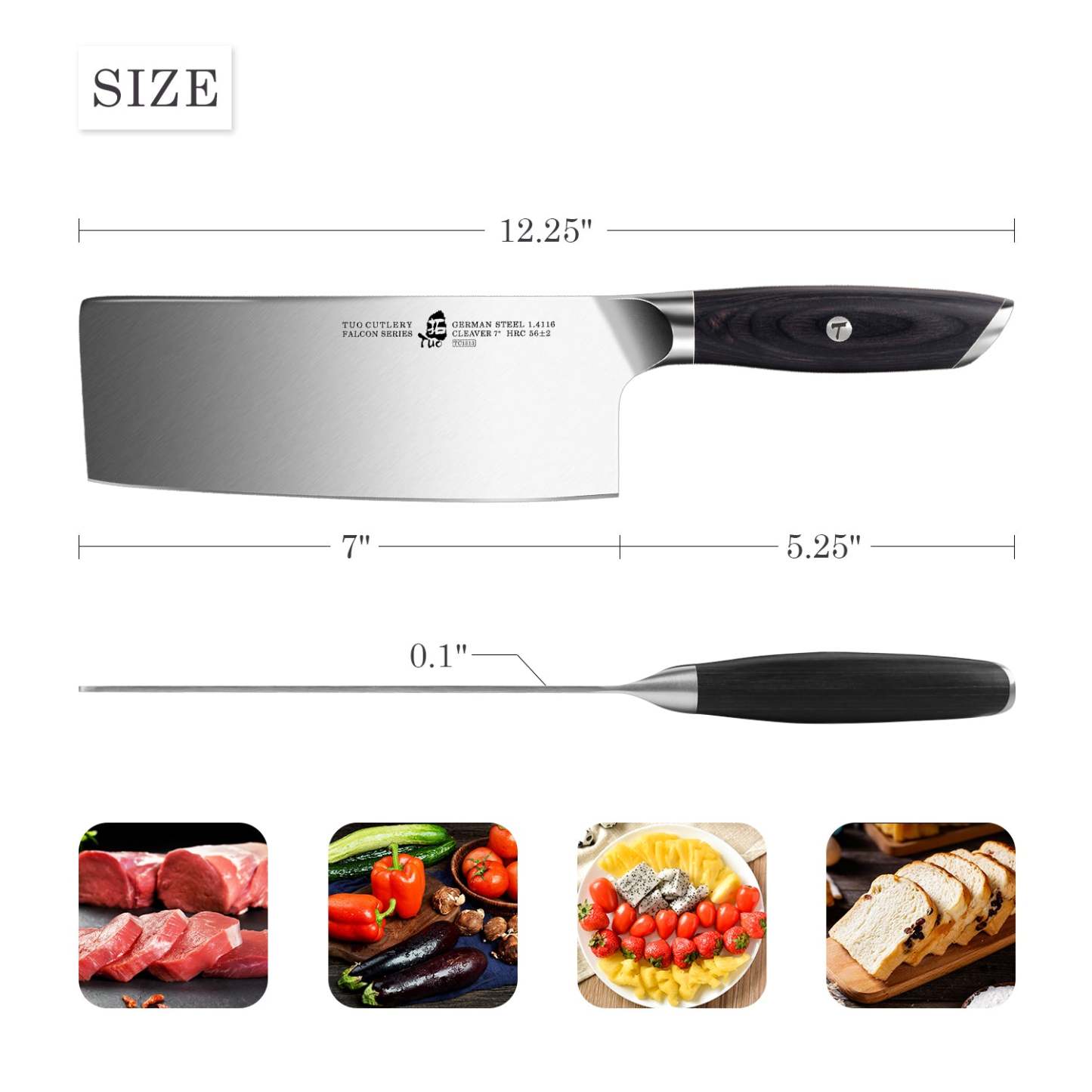 TCT1313 Cleaver 7''-Vegetable Cleaver Knife - German HC Steel-TUO Cutlery