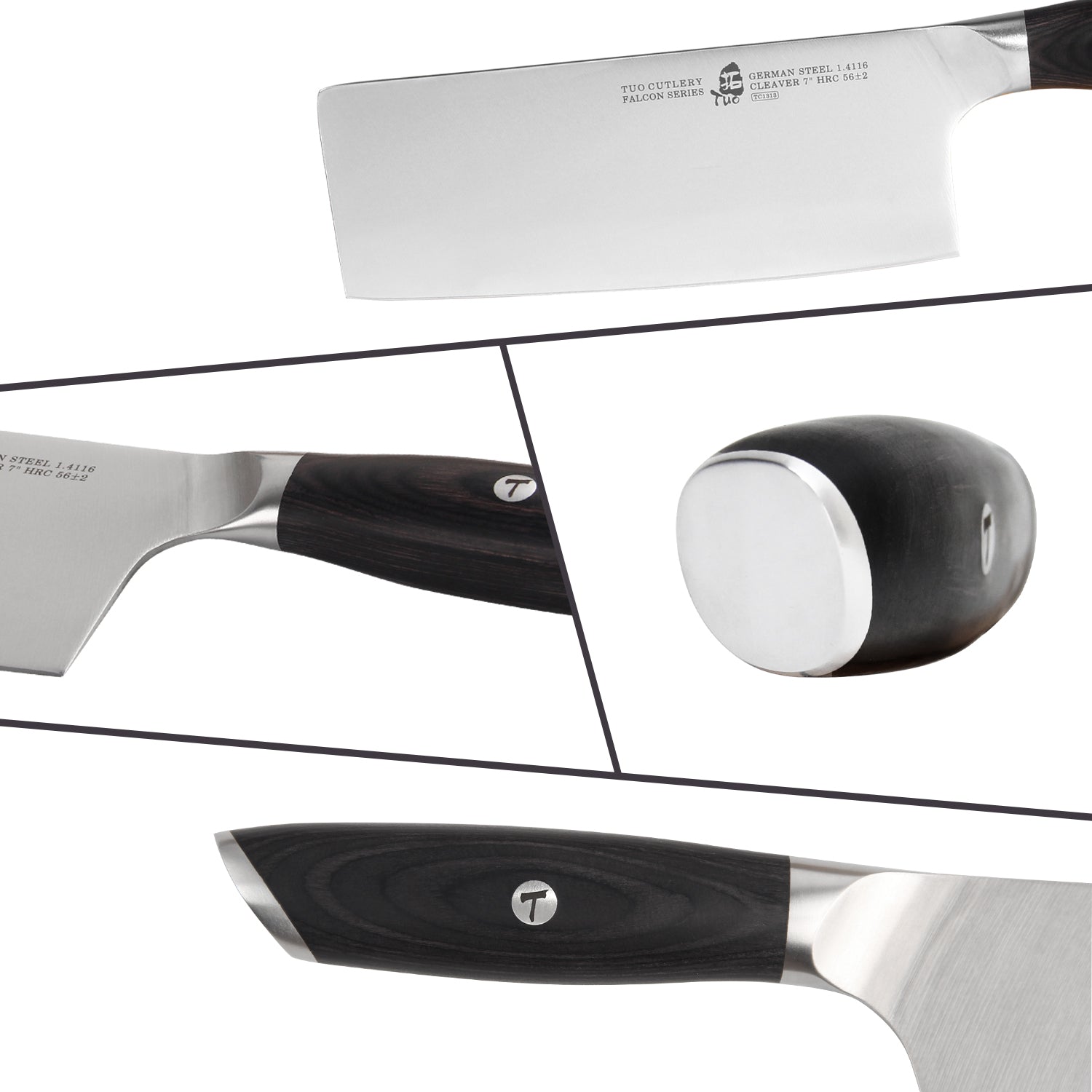 TCT1313 Cleaver 7''-Vegetable Cleaver Knife - German HC Steel-TUO Cutlery