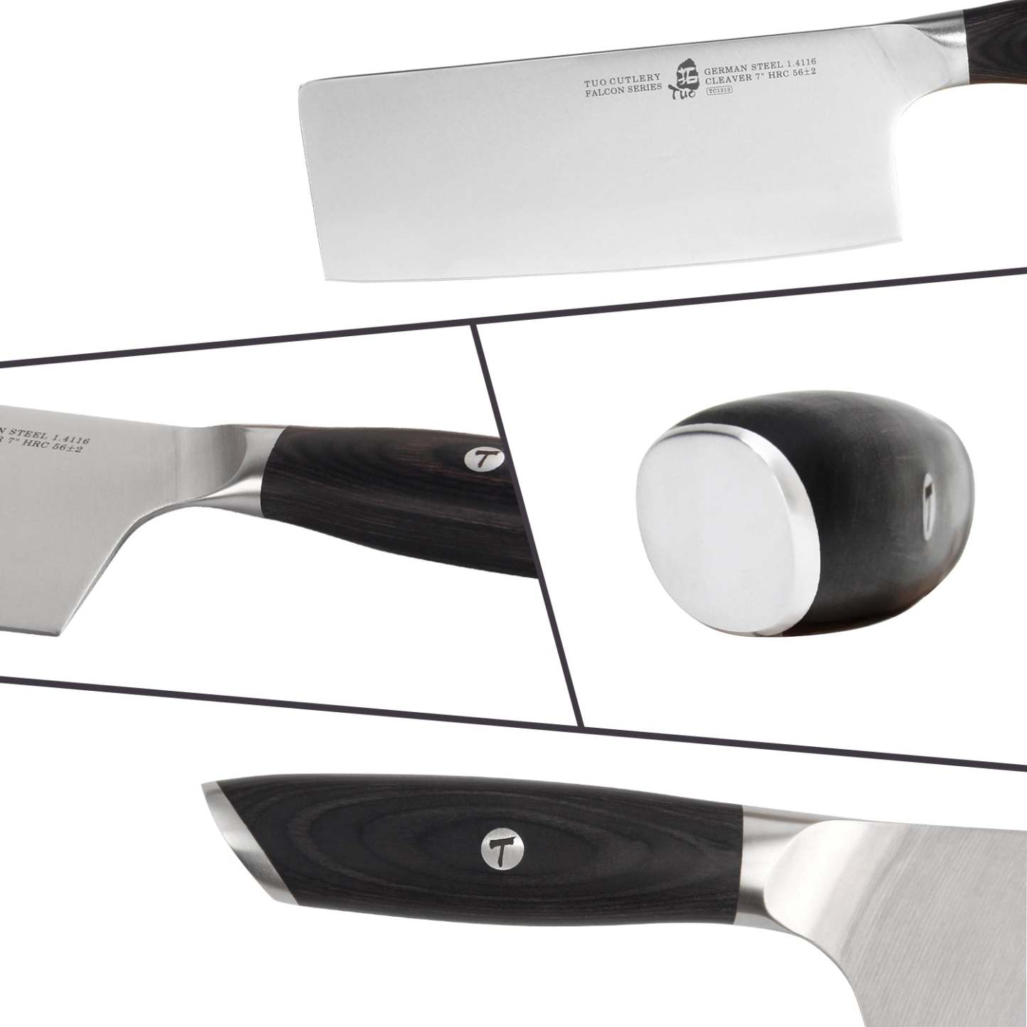 TCT1313 Cleaver 7''-Vegetable Cleaver Knife - German HC Steel-TUO Cutlery