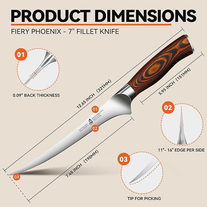 Fiery Phoenix 7" Fillet Knife