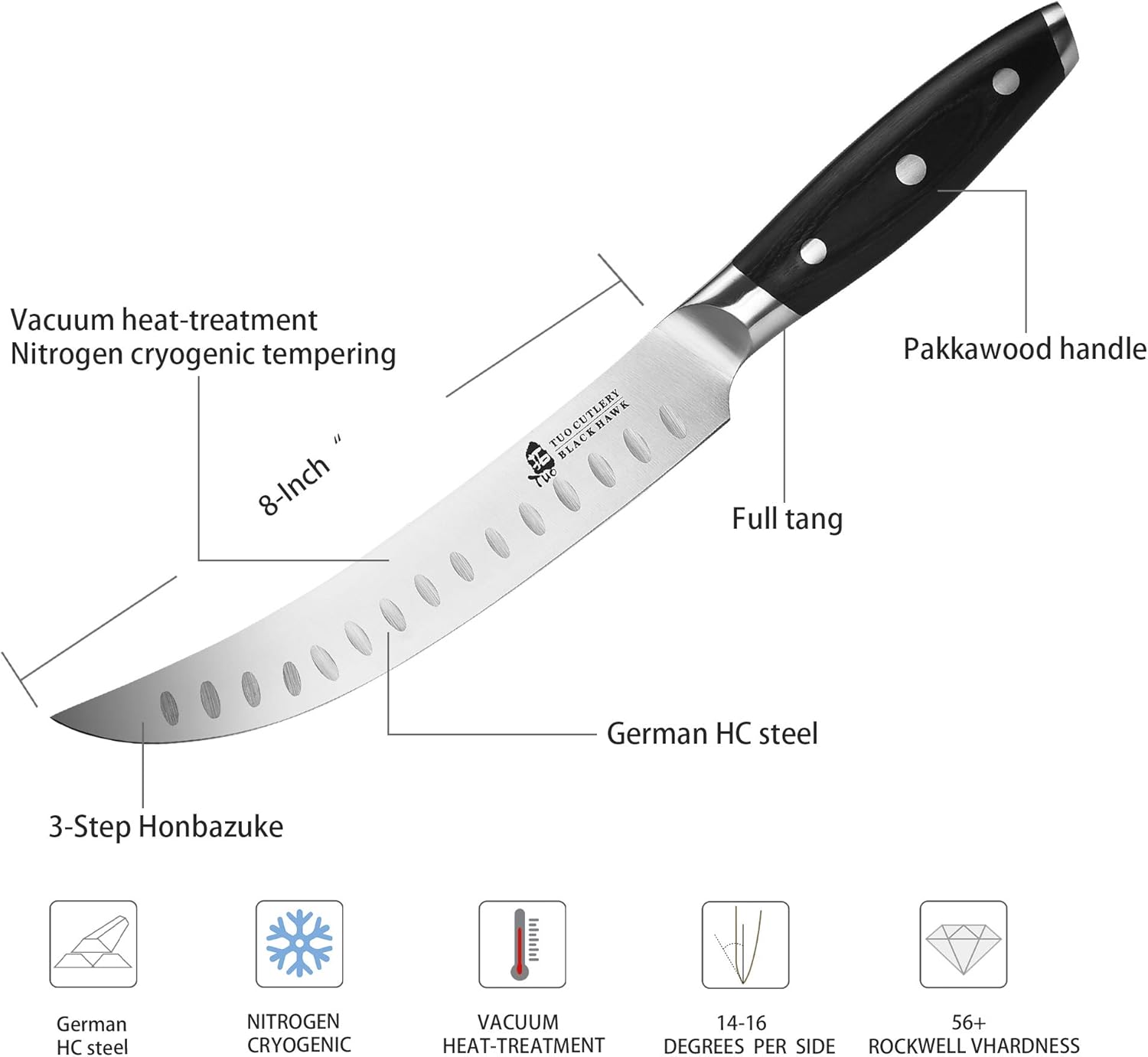 Black Hawk 8" Butcher Knife