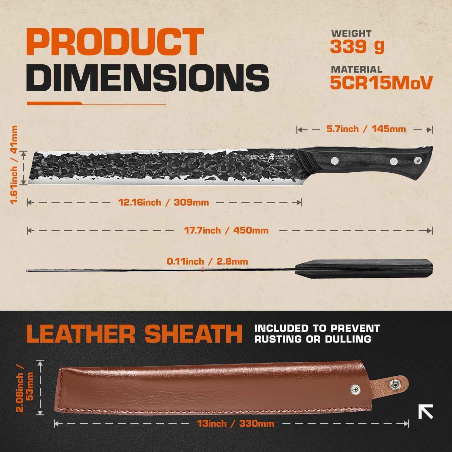 Hand Forged 12" Carving Knife