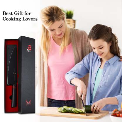 TC1601 Chef 8''-Japanese Gyuto Knife Super Sharp Chef Knives With Black Titanium Coated Blade-TUO Cutlery