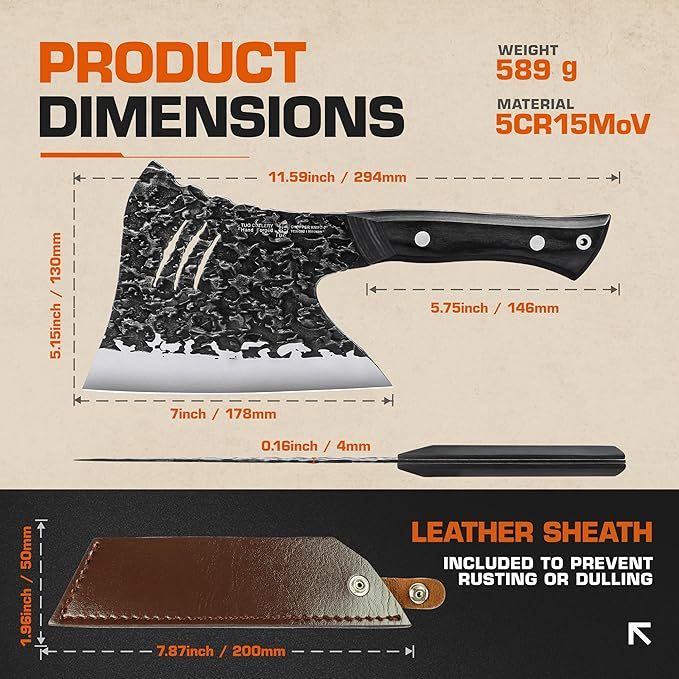 Hand Forged 7" Cleaver Knife
