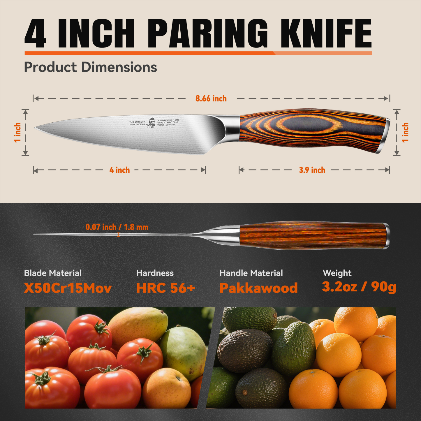 Fiery Phoenix 4" Paring Knife