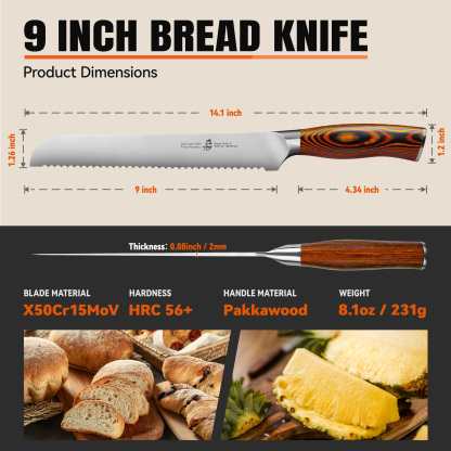 Fiery Phoenix 9" Bread Knife