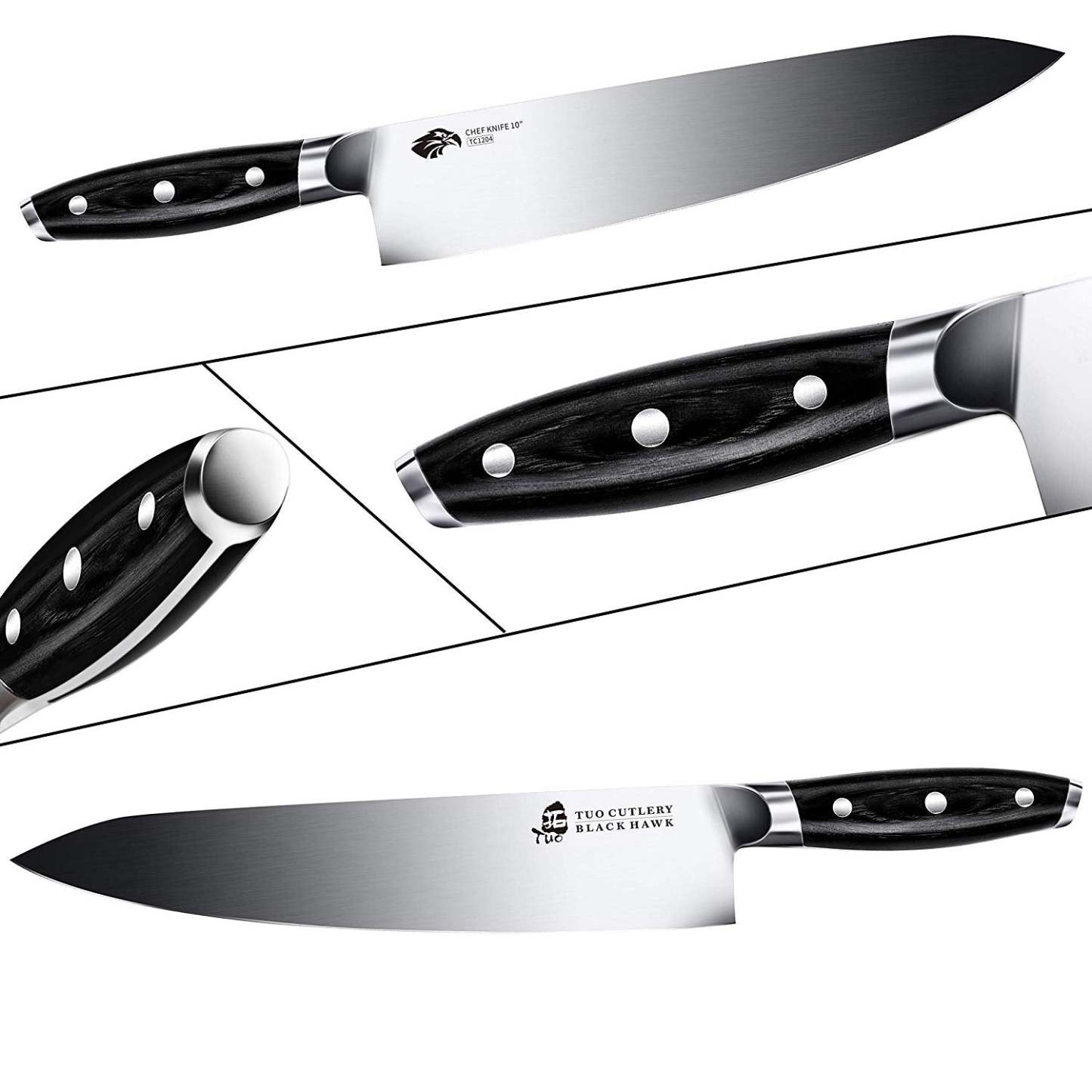 TCT1204 Chef 10"-Professional Cooking Knife - German HC Steel-TUO Cutlery