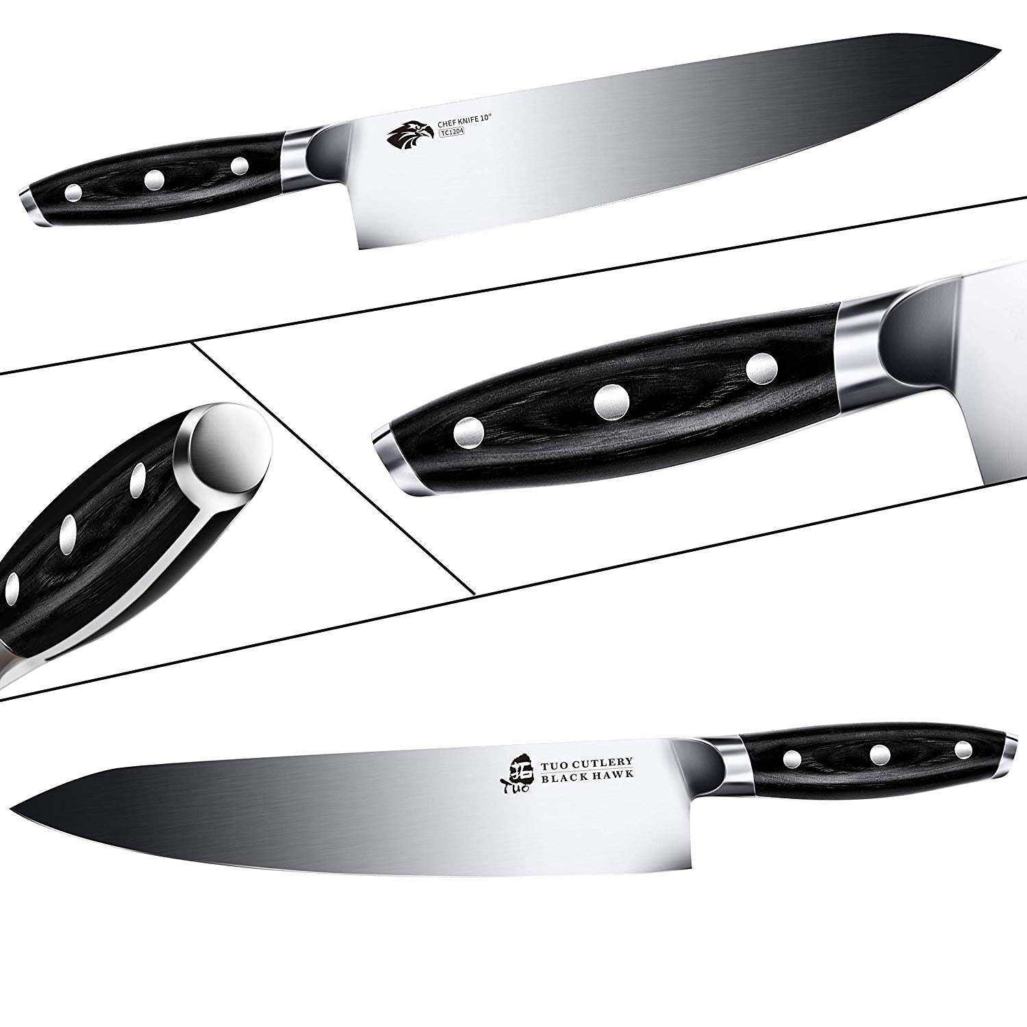 TCT1204 Chef 10"-Professional Cooking Knife - German HC Steel-TUO Cutlery