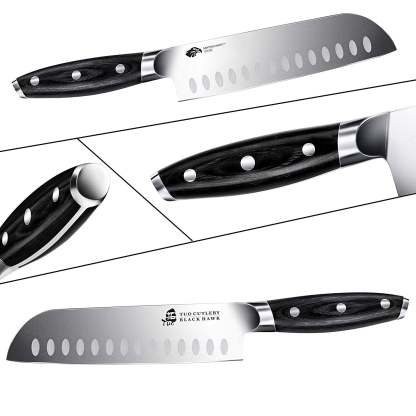 TCT1206 Santoku 7"-Ultra Sharp Asian Knife Japanese Chefs Knives - German HC Steel-TUO Cutlery