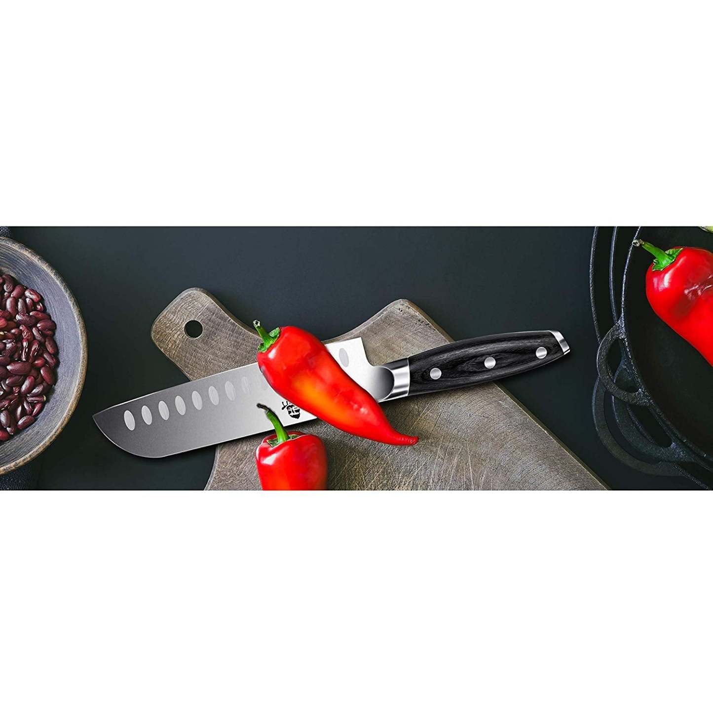 TCT1206 Santoku 7"-Ultra Sharp Asian Knife Japanese Chefs Knives - German HC Steel-TUO Cutlery