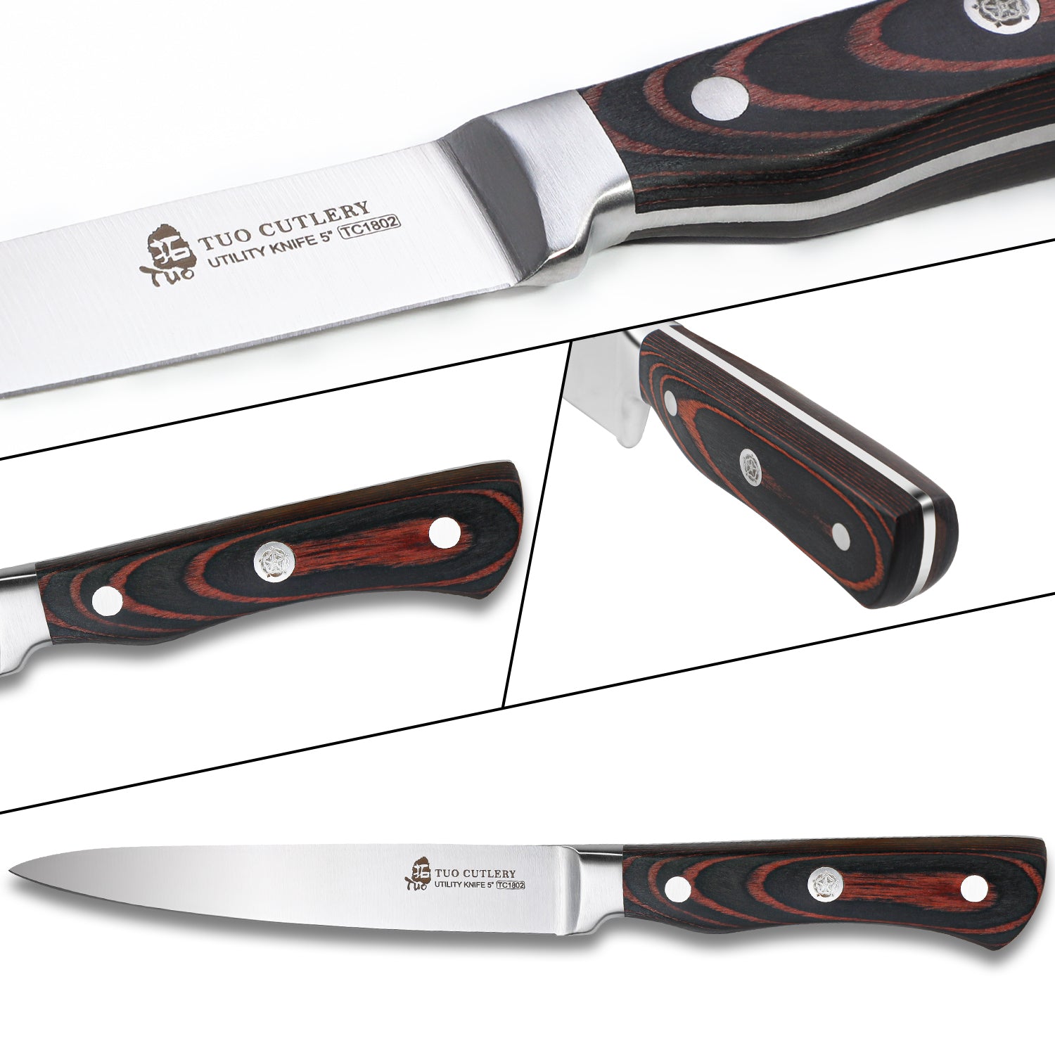 TC1802 Utility 5''-Small Kitchen Knife With German High Carbon Stainless Steel-TUO Cutlery