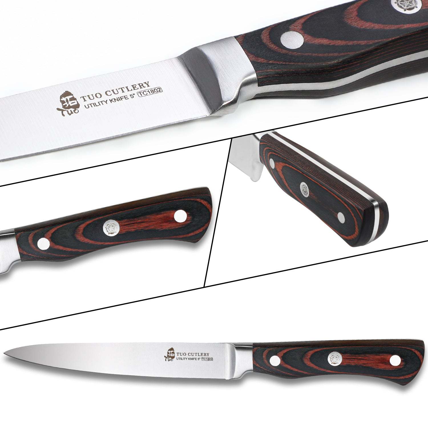 TC1802 Utility 5''-Small Kitchen Knife With German High Carbon Stainless Steel-TUO Cutlery