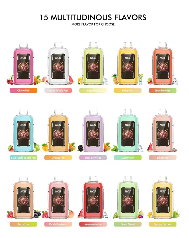 NOS 15K-30K Puffs Dual-Mde Of Operation 20ml 5% Disposable Vape