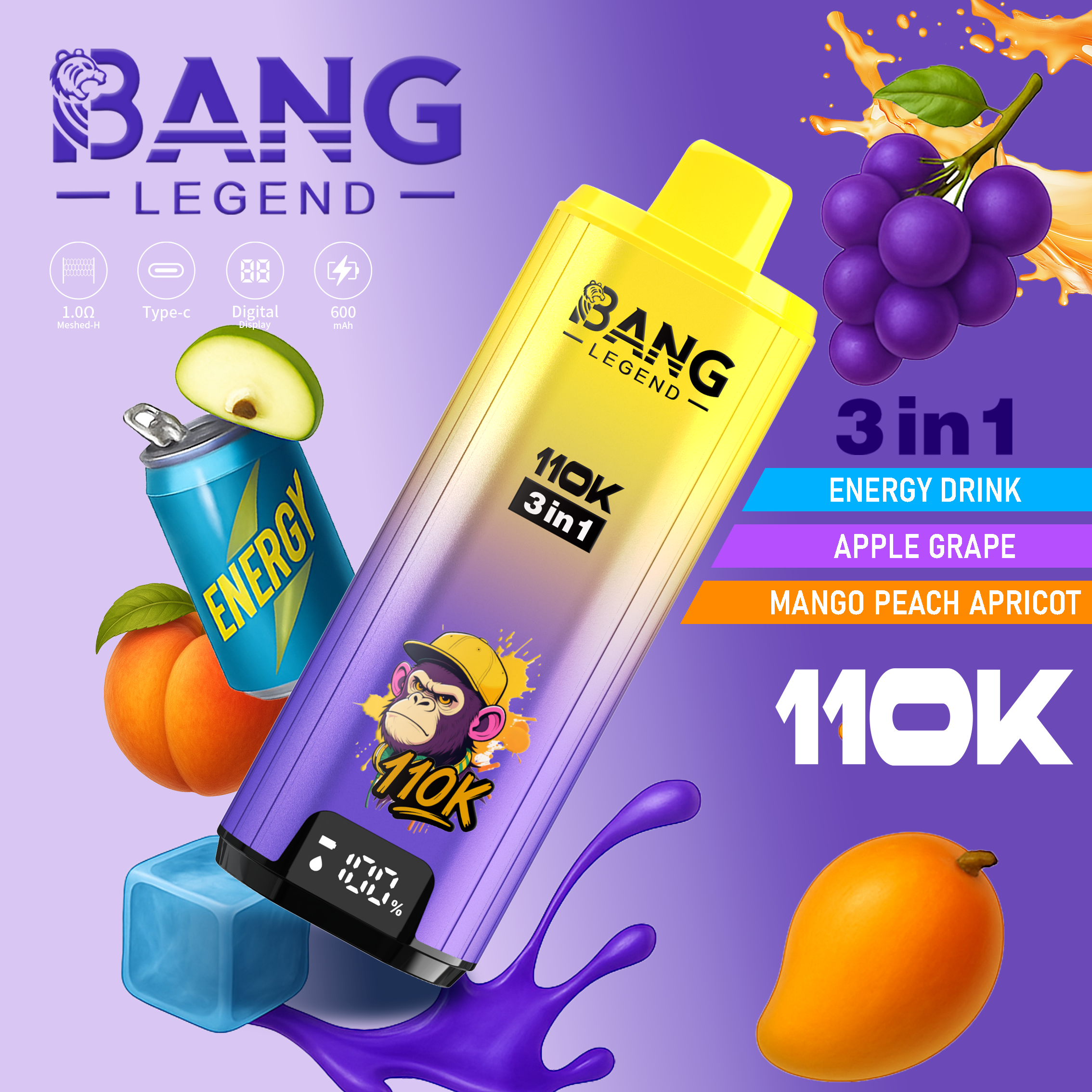 Bang Legend 110K Puffs Disposable Vape 3 in 1