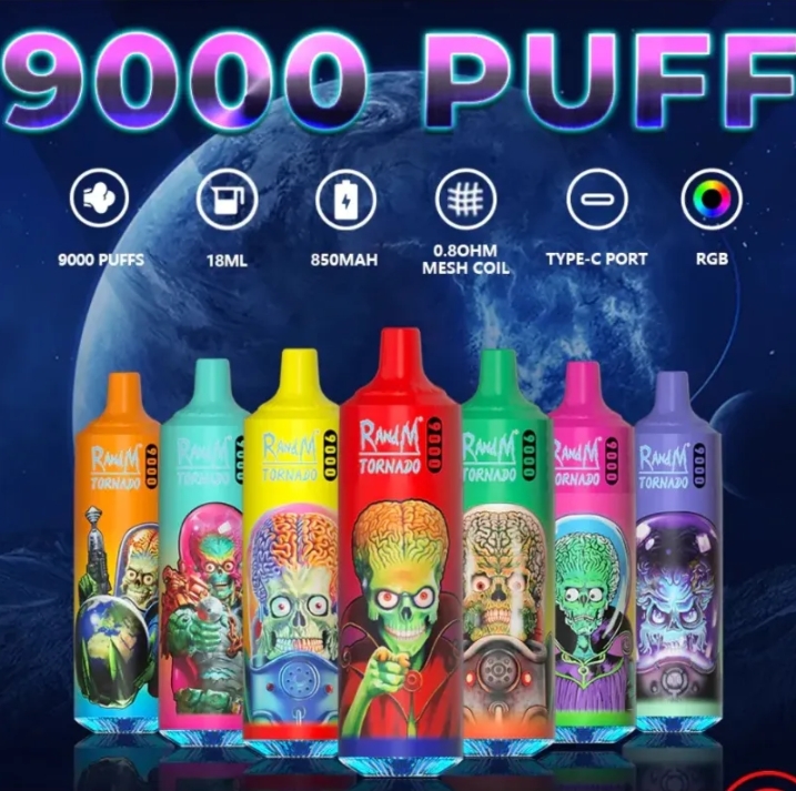 RANDM TORNADO 9000 9K PUFFS RGB LIGHT 0-5% NICOTINE DISPOSABLE VAPE