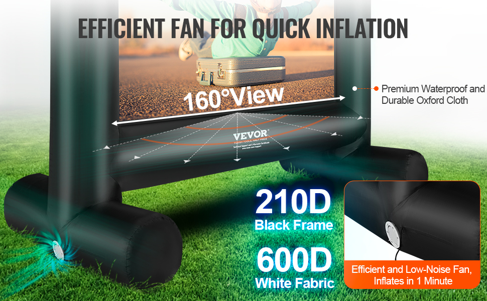 pantalla inflable del proyector de la película