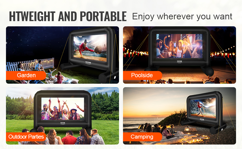 pantalla de película inflable al aire libre