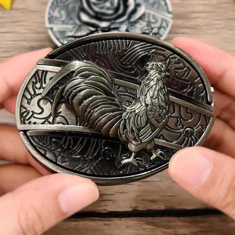 (New Arrival)Fashion Punk Genuine Leather Belt With Knife - Rooster