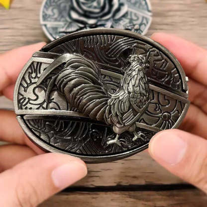 (New Arrival)Fashion Punk Genuine Leather Belt With Knife - Rooster