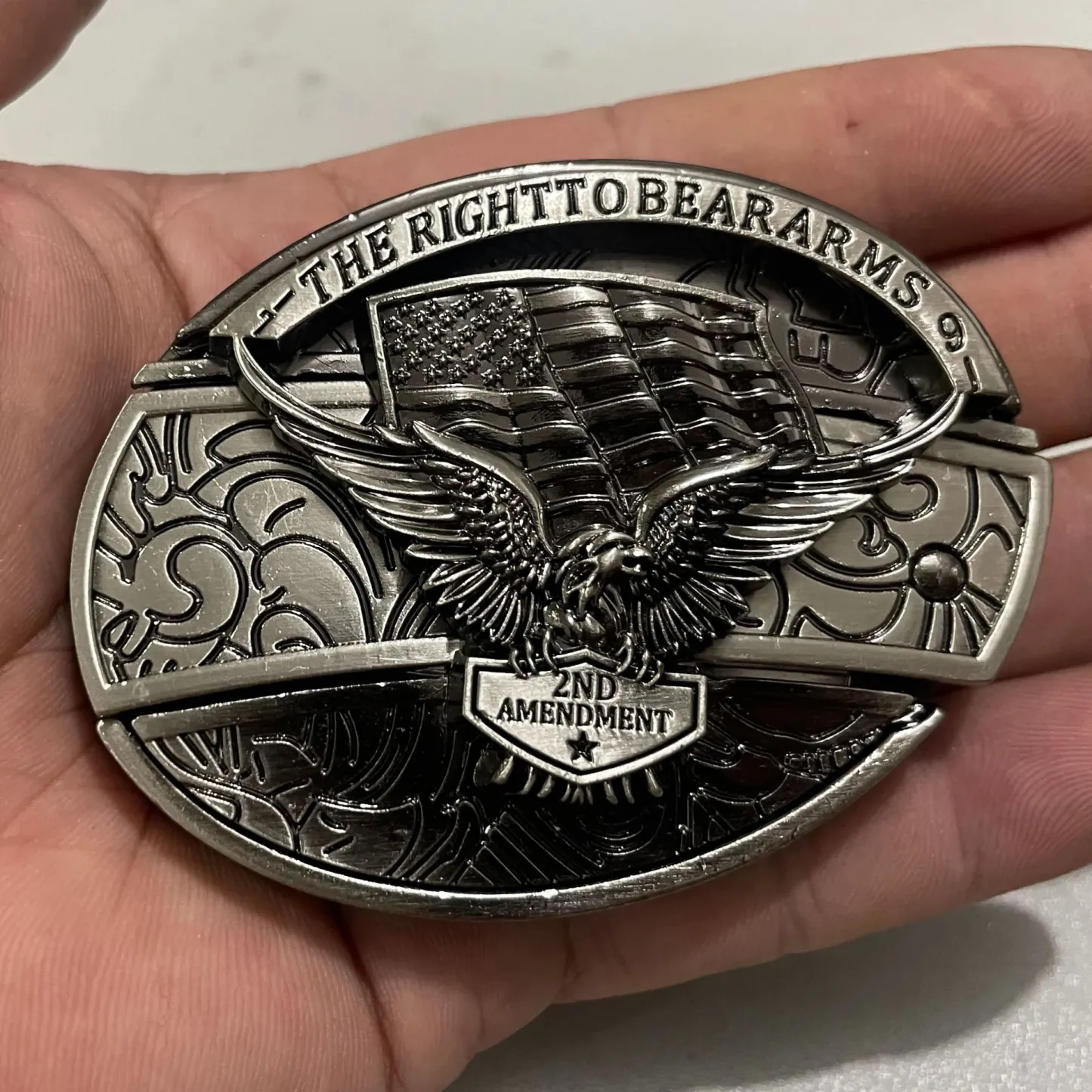 (New Arrival)Fashion Punk Genuine Leather Belt With Knife - Flag Eagle