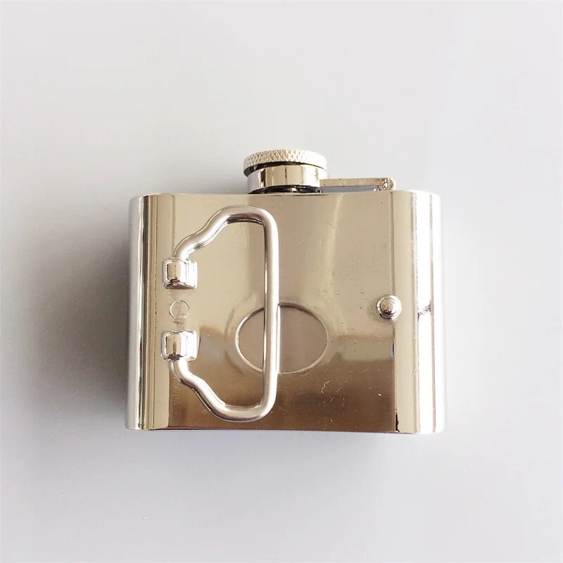 Fashion Punk Creative Belt Buckle With 2oz Flask - Dollor