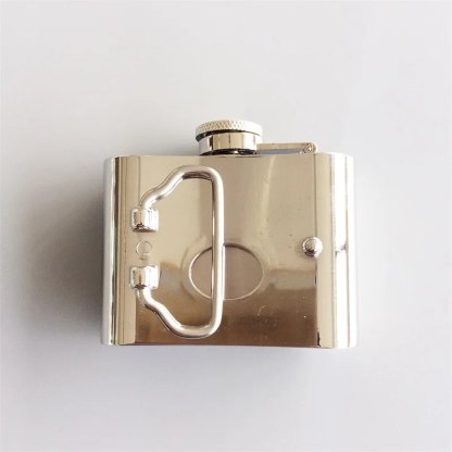 Fashion Punk Creative Belt Buckle With 2oz Flask - Dollor