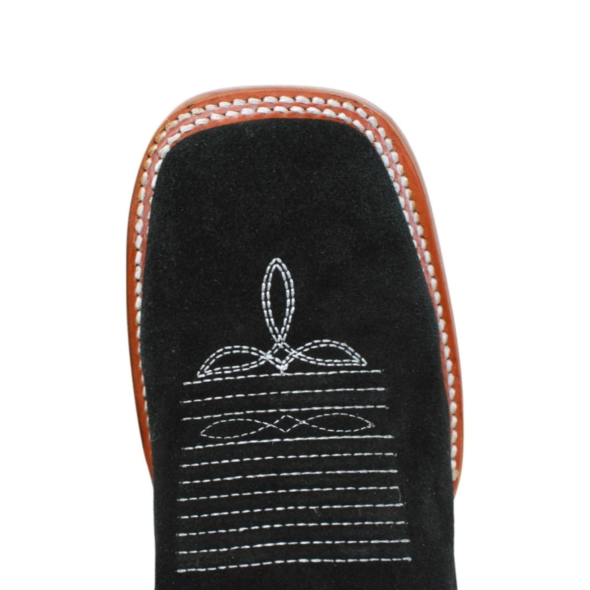 Genuine Suede Ankle Booties Square Toe Black Color