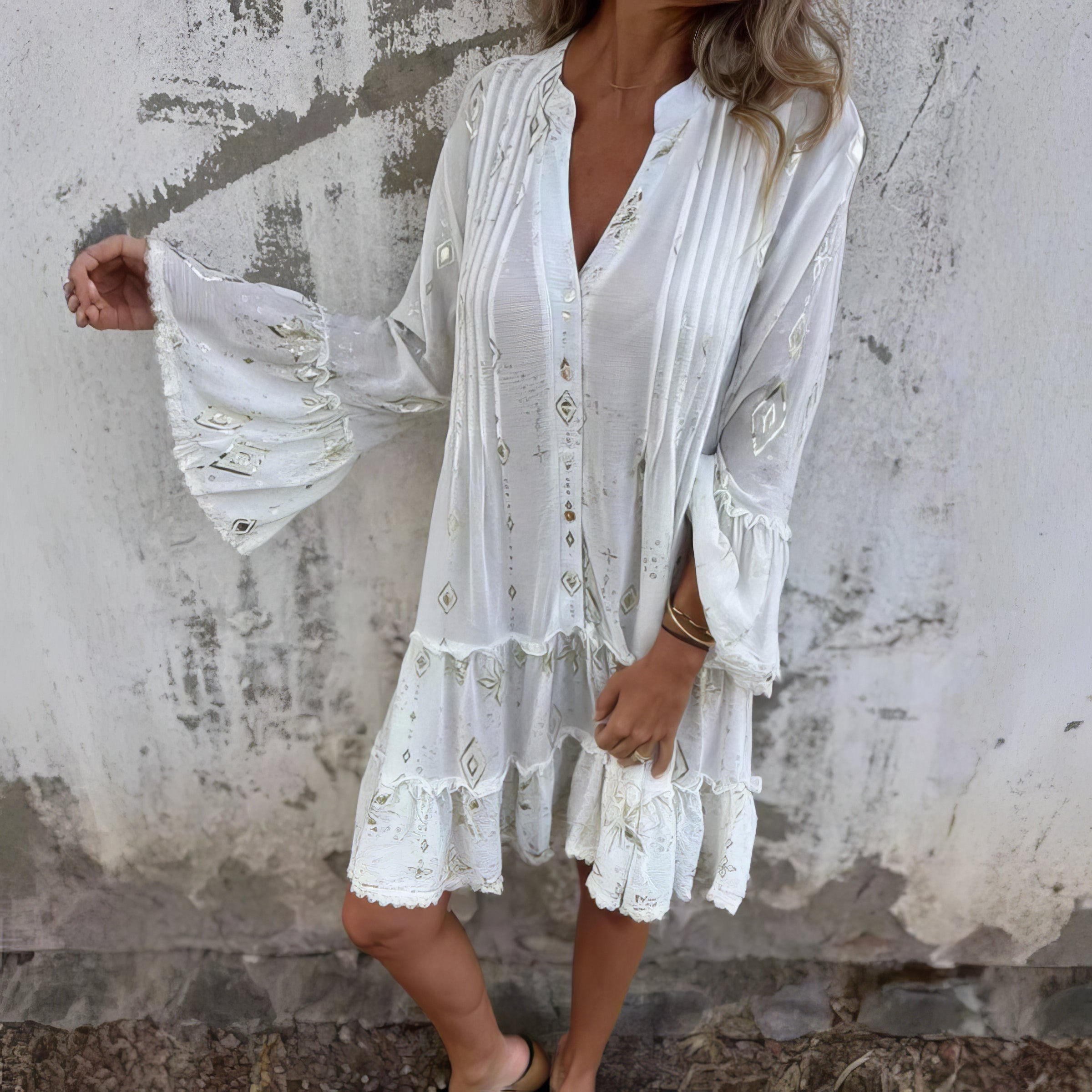  Elegant Geometric Boho Dress