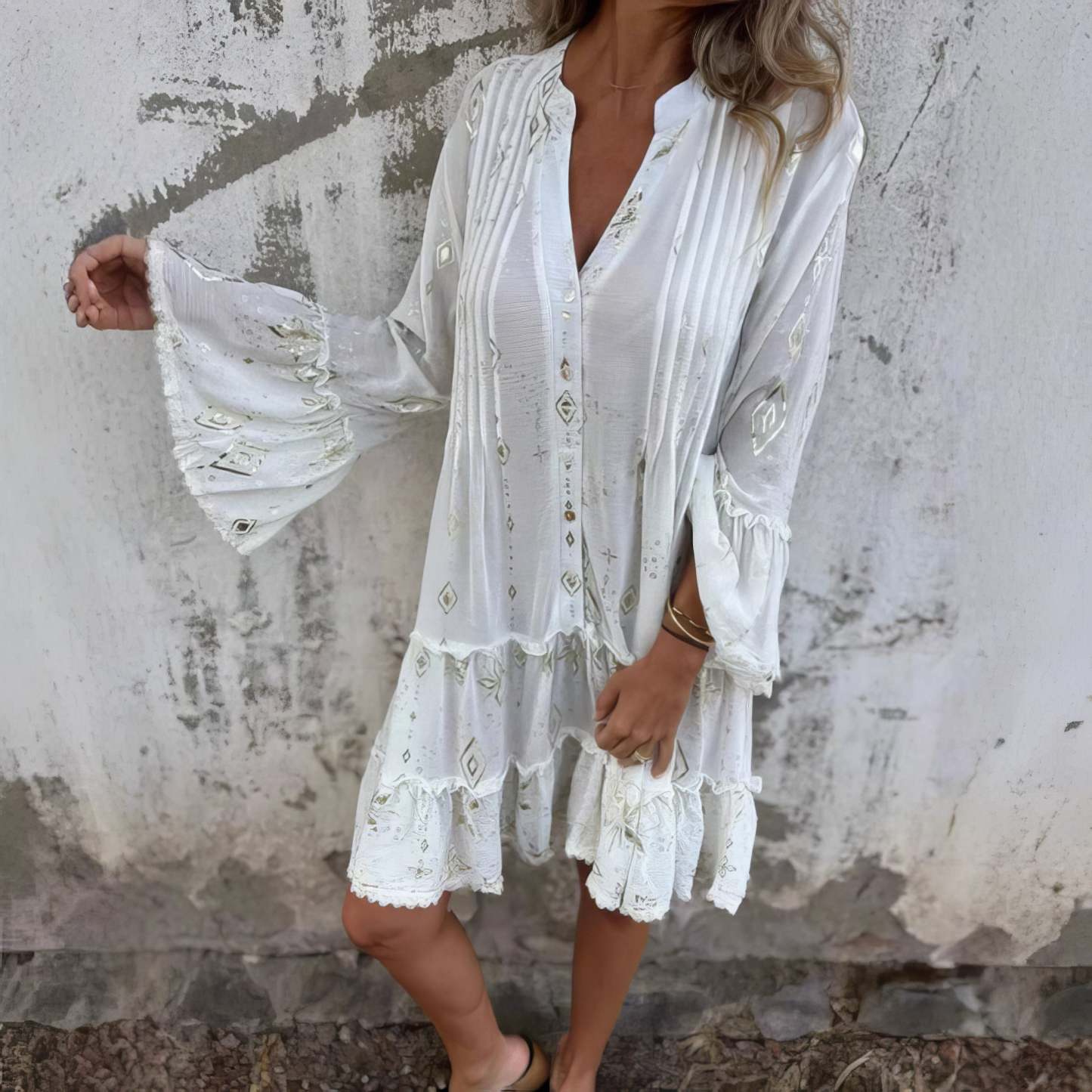  Elegant Geometric Boho Dress
