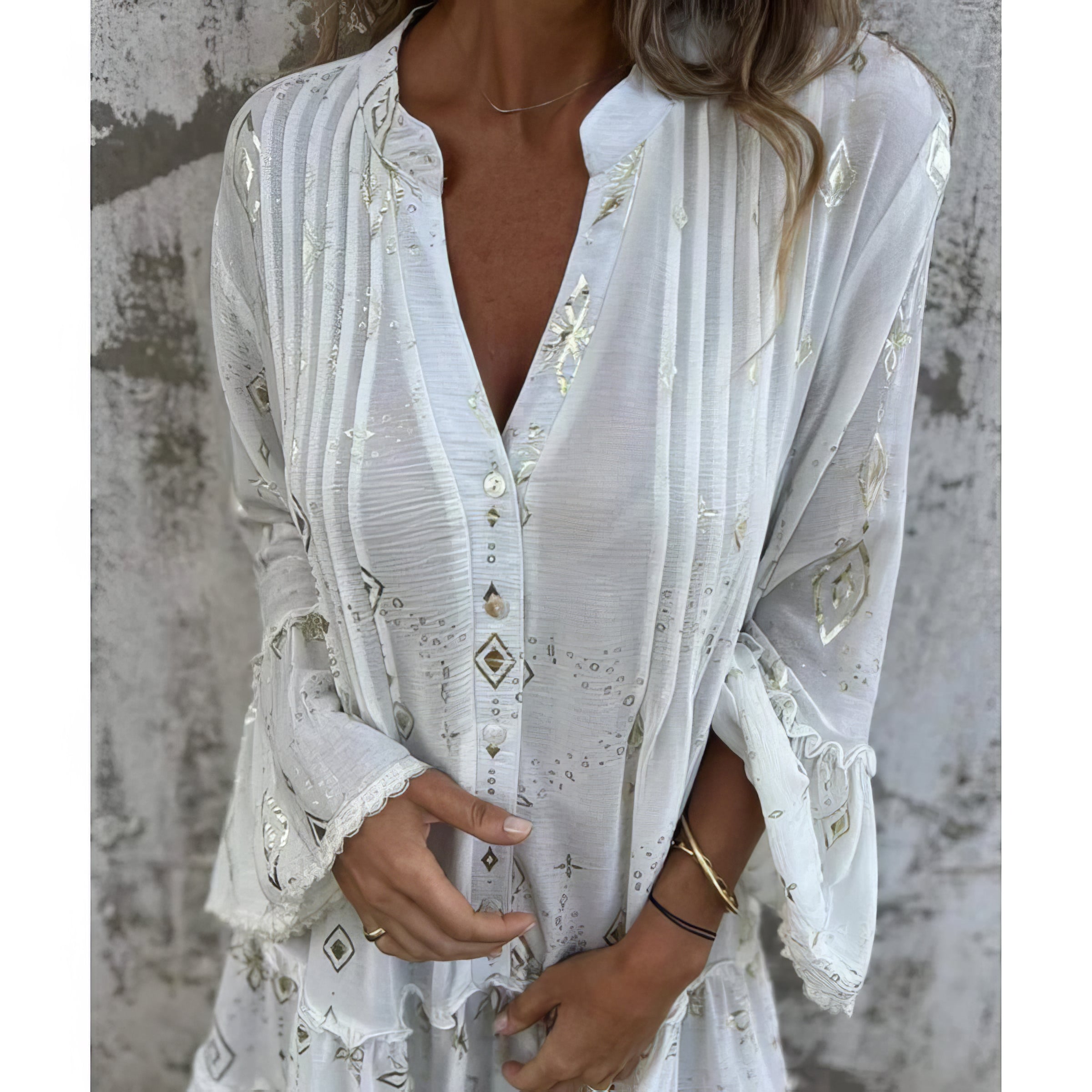  Elegant Geometric Boho Dress